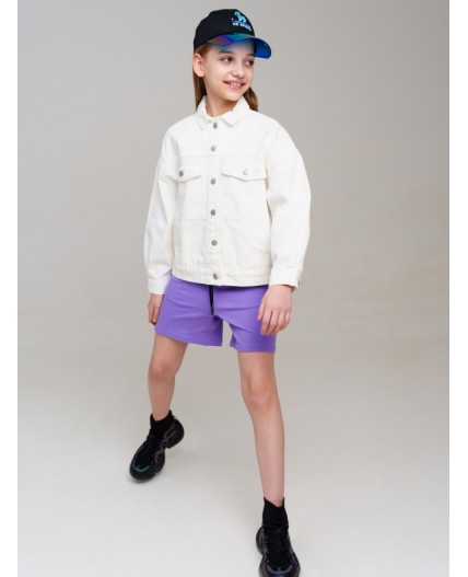 Кепка текстильная для девочек черный,фиолетовый