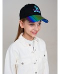 Кепка текстильная для девочек черный,фиолетовый