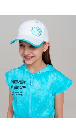 Кепка текстильная для девочек белый,голубой