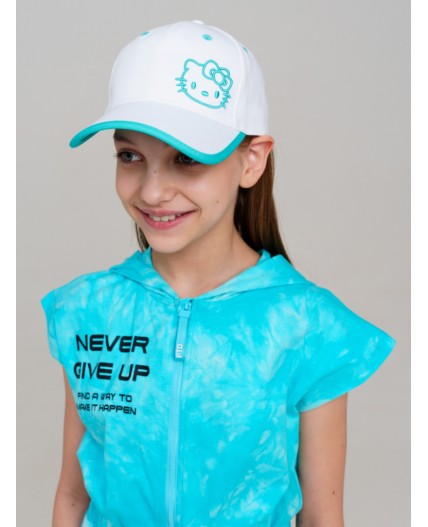 Кепка текстильная для девочек белый,голубой