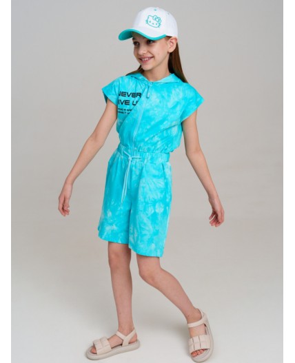 Кепка текстильная для девочек белый,голубой