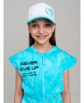 Кепка текстильная для девочек белый,голубой