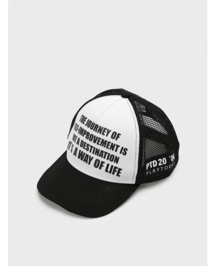 Кепка текстильная для мальчиков черный,белый