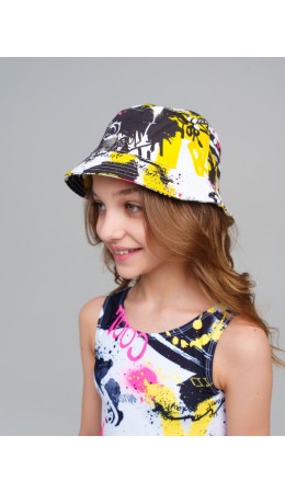 Панама текстильная для девочек разноцветный