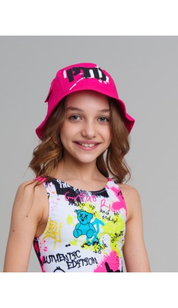 Панама текстильная для девочек фуксия