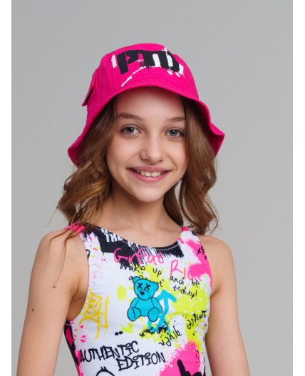Панама текстильная для девочек фуксия