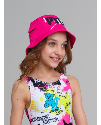 Панама текстильная для девочек фуксия