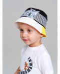 Панама детская трикотажная для мальчиков черный,белый,жёлтый