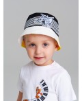Панама детская трикотажная для мальчиков черный,белый,жёлтый