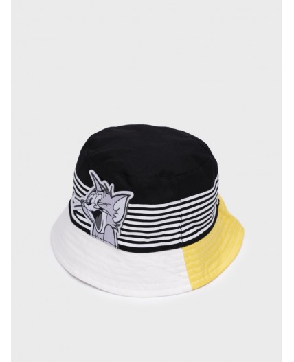 Панама детская трикотажная для мальчиков черный,белый,жёлтый