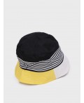 Панама детская трикотажная для мальчиков черный,белый,жёлтый