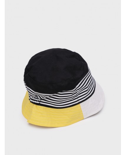 Панама детская трикотажная для мальчиков черный,белый,жёлтый