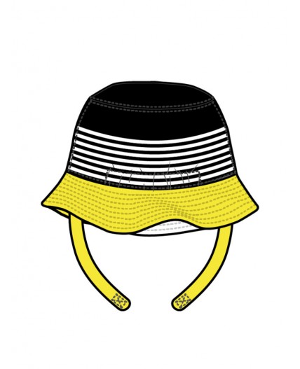 Панама детская трикотажная для мальчиков черный,белый,жёлтый