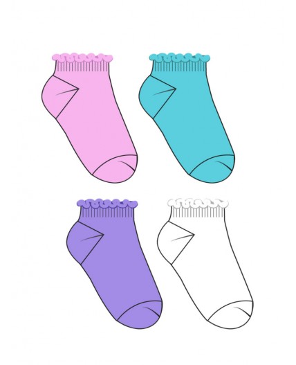 Носки трикотажные для девочек, 4 пары в комплекте разноцветный