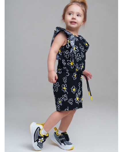 Комбинезон детский трикотажный для девочек черный,белый