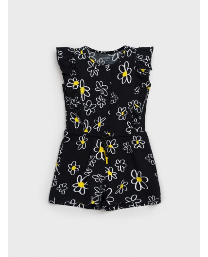 Комбинезон детский трикотажный для девочек черный,белый