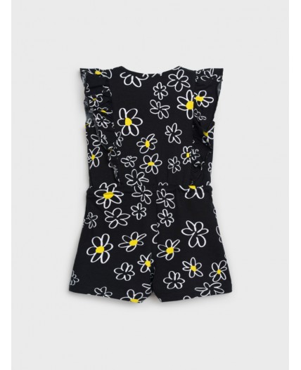 Комбинезон детский трикотажный для девочек черный,белый