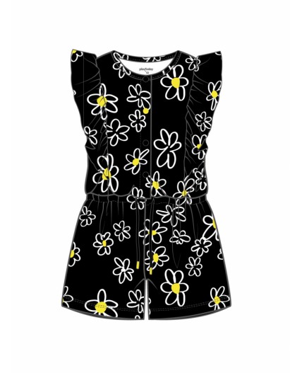 Комбинезон детский трикотажный для девочек черный,белый