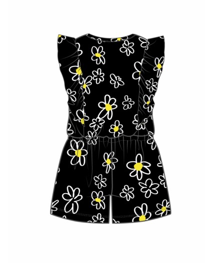 Комбинезон детский трикотажный для девочек черный,белый