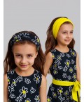 Косынка трикотажная для девочек, 2 шт в комплекте черный,жёлтый,белый