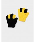 Перчатки детские трикотажные для девочек, 2 пары в комплекте жёлтый,черный