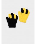 Перчатки детские трикотажные для девочек, 2 пары в комплекте жёлтый,черный