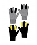 Перчатки трикотажные для мальчиков, 2 пары в комплекте серый,черный,жёлтый
