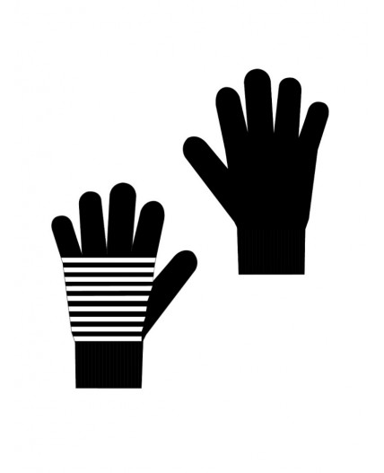 Перчатки трикотажные для девочек, 2 пары в комплекте белый,черный