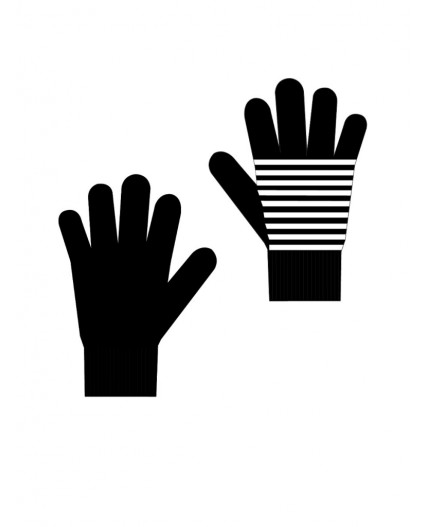 Перчатки трикотажные для девочек, 2 пары в комплекте белый,черный