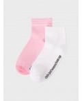 Носки трикотажные для девочек, 2 пары в комплекте белый,светло-розовый