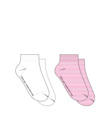 Носки трикотажные для девочек, 2 пары в комплекте белый,светло-розовый
