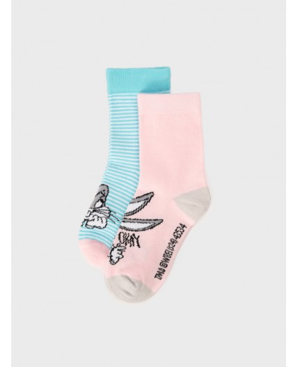 Носки трикотажные для девочек, 2 пары в комплекте разноцветный