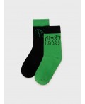Носки трикотажные для мальчиков, 2 пары в комплекте черный,зеленый