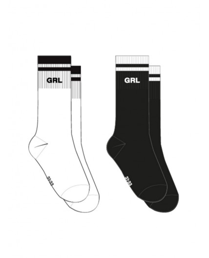 Носки трикотажные для девочек, 2 пары в комплекте белый,черный