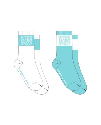 Носки трикотажные для девочек, 2 пары в комплекте белый,голубой