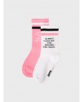 Носки трикотажные для девочек, 2 пары в комплекте белый,розовый