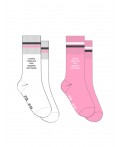 Носки трикотажные для девочек, 2 пары в комплекте белый,розовый