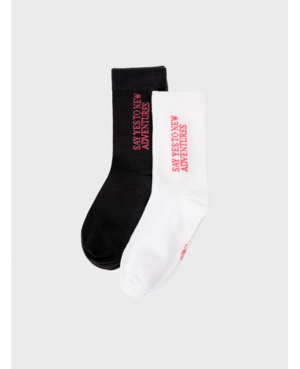 Носки трикотажные для девочек, 2 пары в комплекте черный,белый