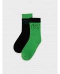 Носки трикотажные для мальчиков, 2 пары в комплекте черный,зеленый