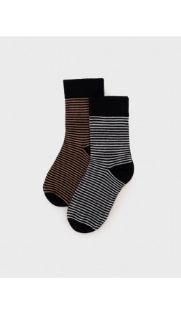 Носки трикотажные для мальчиков, 2 пары в комплекте тёмно-синий,бежевый,белый