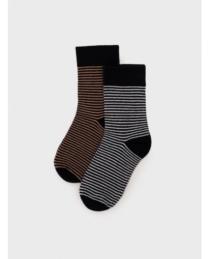 Носки трикотажные для мальчиков, 2 пары в комплекте тёмно-синий,бежевый,белый