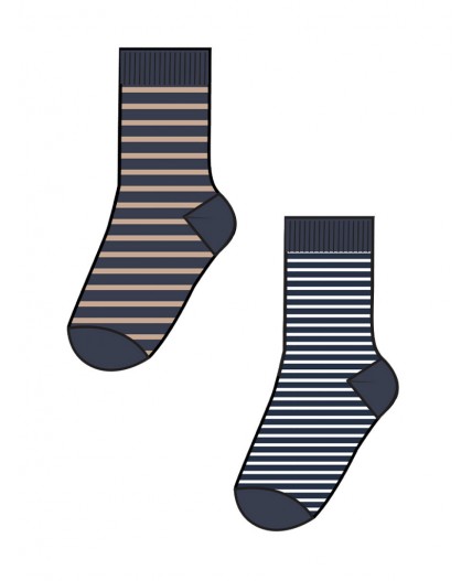 Носки трикотажные для мальчиков, 2 пары в комплекте тёмно-синий,бежевый,белый