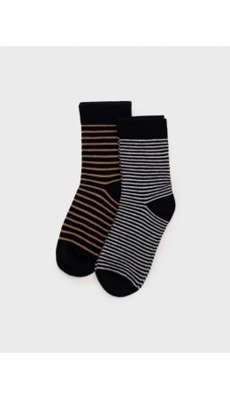 Носки трикотажные для мальчиков, 2 пары в комплекте тёмно-синий,бежевый,белый