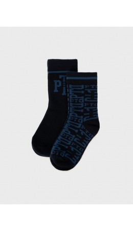 Носки трикотажные для мальчиков, 2 пары в комплекте тёмно-синий