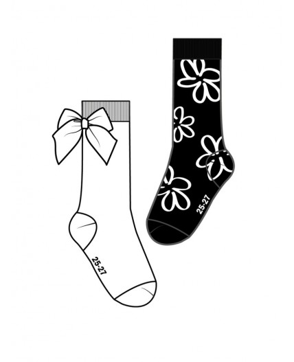 Носки трикотажные для девочек, 2 пары в комплекте белый,черный