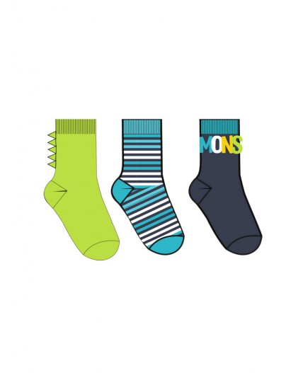 Носки трикотажные для мальчиков, 3 пары в комплекте разноцветный