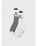 Носки трикотажные для девочек, 2 пары в комплекте белый,черный
