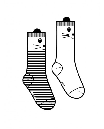 Носки трикотажные для девочек, 2 пары в комплекте белый,черный