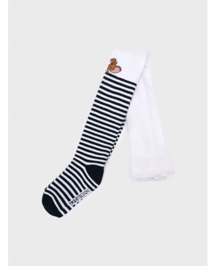 Колготки трикотажные для девочек белый,черный