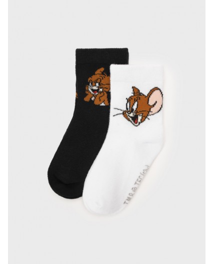 Носки детские трикотажные для девочек, 2 пары в комплекте белый,черный